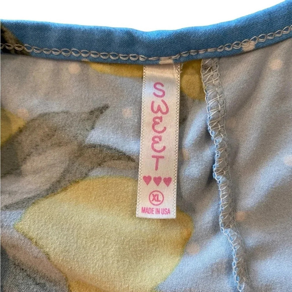 Sweet  blue , lemon print pajama short set - Picture 8 of 8